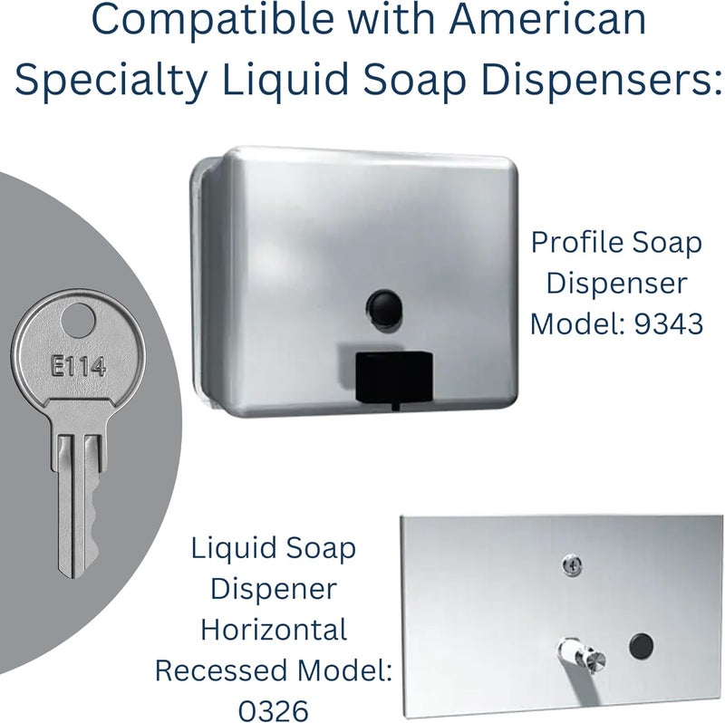 Robby's Cloud E114 Dispenser Key for ASI Paper Towel, Toilet Paper and Soap Dispensers (1 Pack) - Image 1